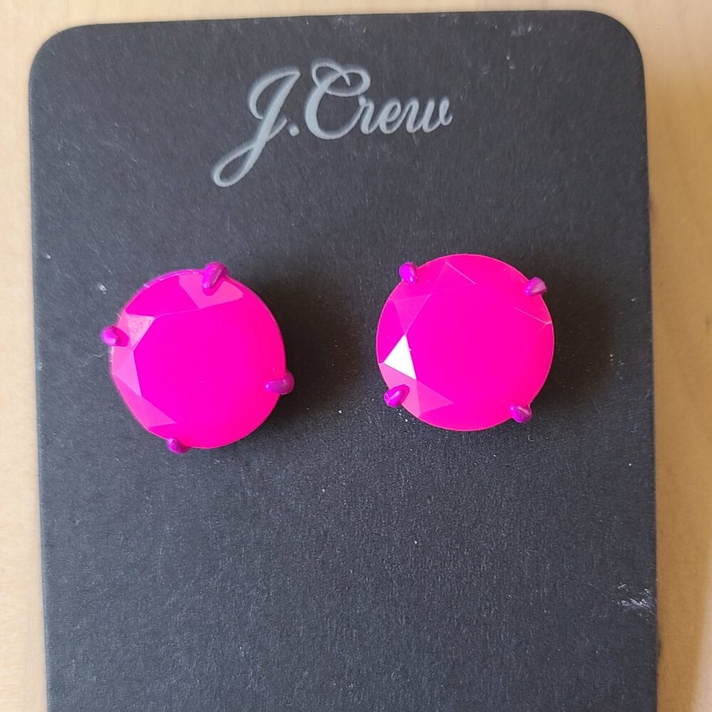 J. Crew Pink Stud Earrings -- never worn, with tag!